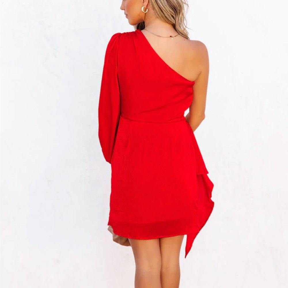VICI - Slay it Babe One Shoulder Side Buckle Mini Dress - Picture 5 of 6